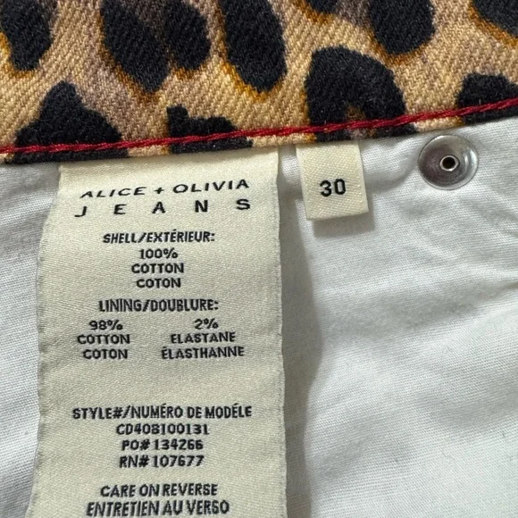 NWT Alice + Olivia Leopard Print Wide-Leg Wezzy Jeans size 30 - Picture 9 of 16